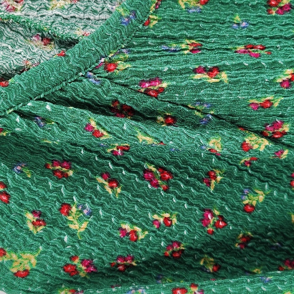 Loft Pullover Blouse Size Medium Green Stretch Fl… - image 3